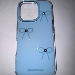 Romance Light Blue Bow Design Phone Case